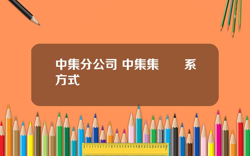 中集分公司 中集集團聯系方式